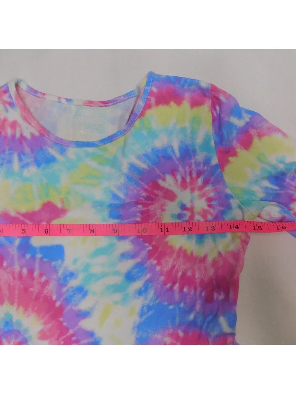 The Childrens Place Girls Dress XL 14 Rainbow Tie Dye Long Sleeve Skater Casual